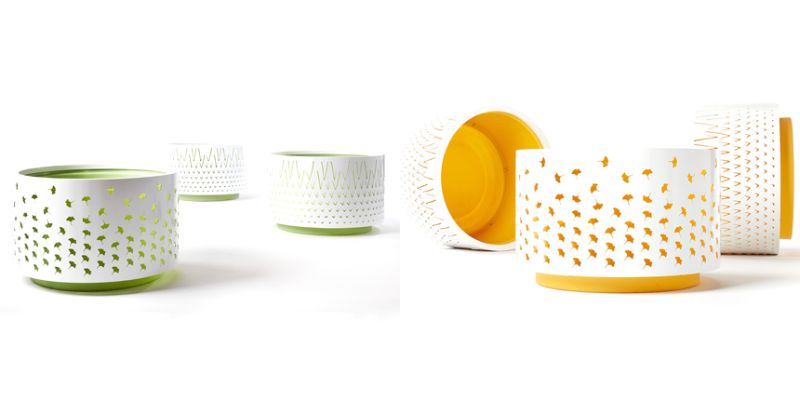 Decorative grass and leaf patterns in vibrant colors