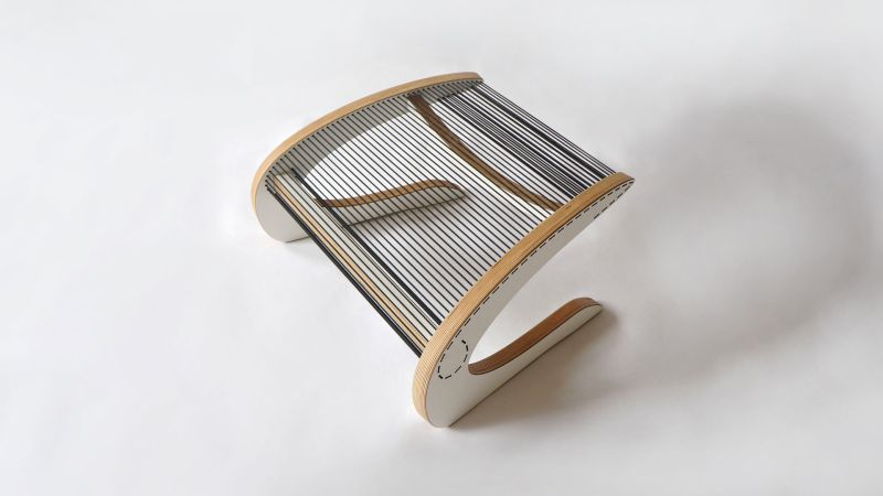 Laminated birch veneer and polyester design looks different