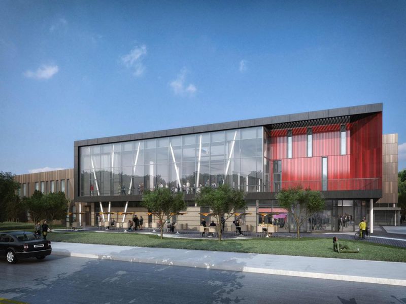The floor to ceiling glass windows in facade keeps the design sustainable
