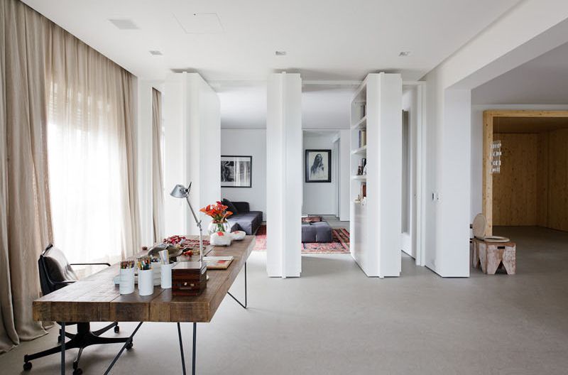 White colored bookshelves suits beautifully with interiors