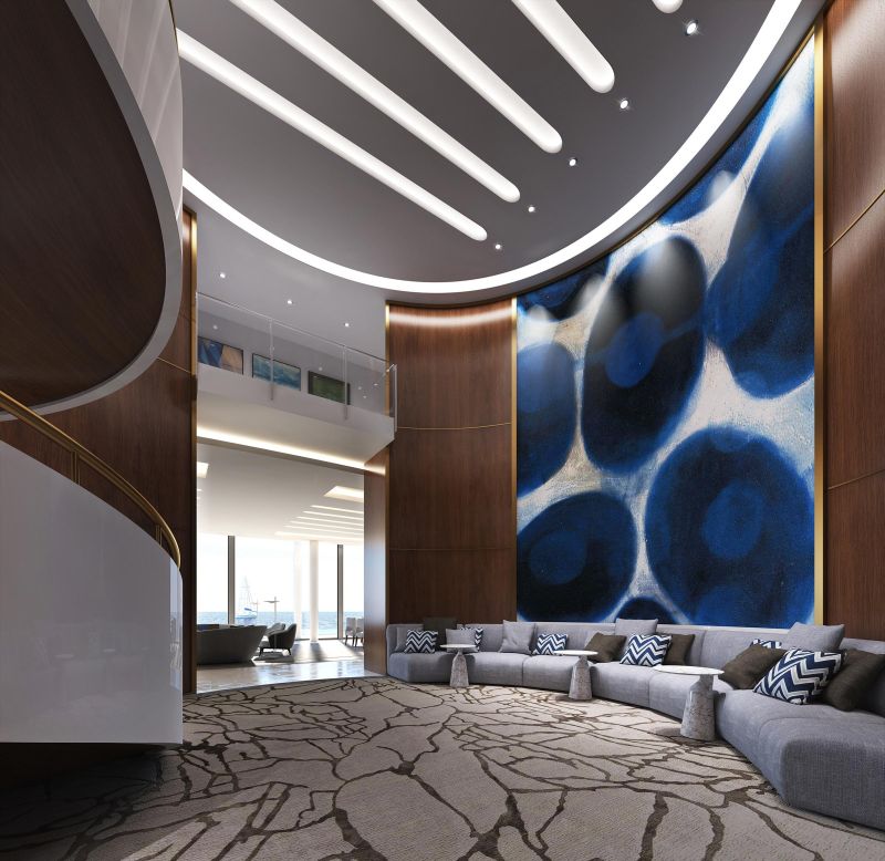 Spacious lounge with attractive interiors