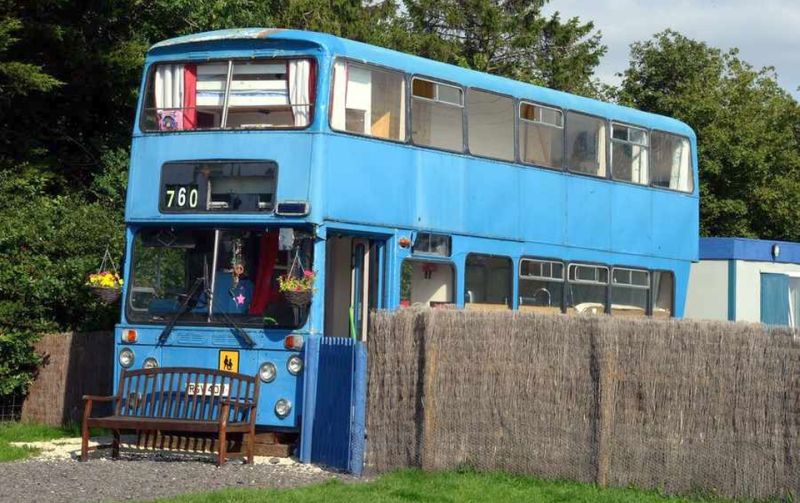 Betsy Blue Double Decker School Bus Home