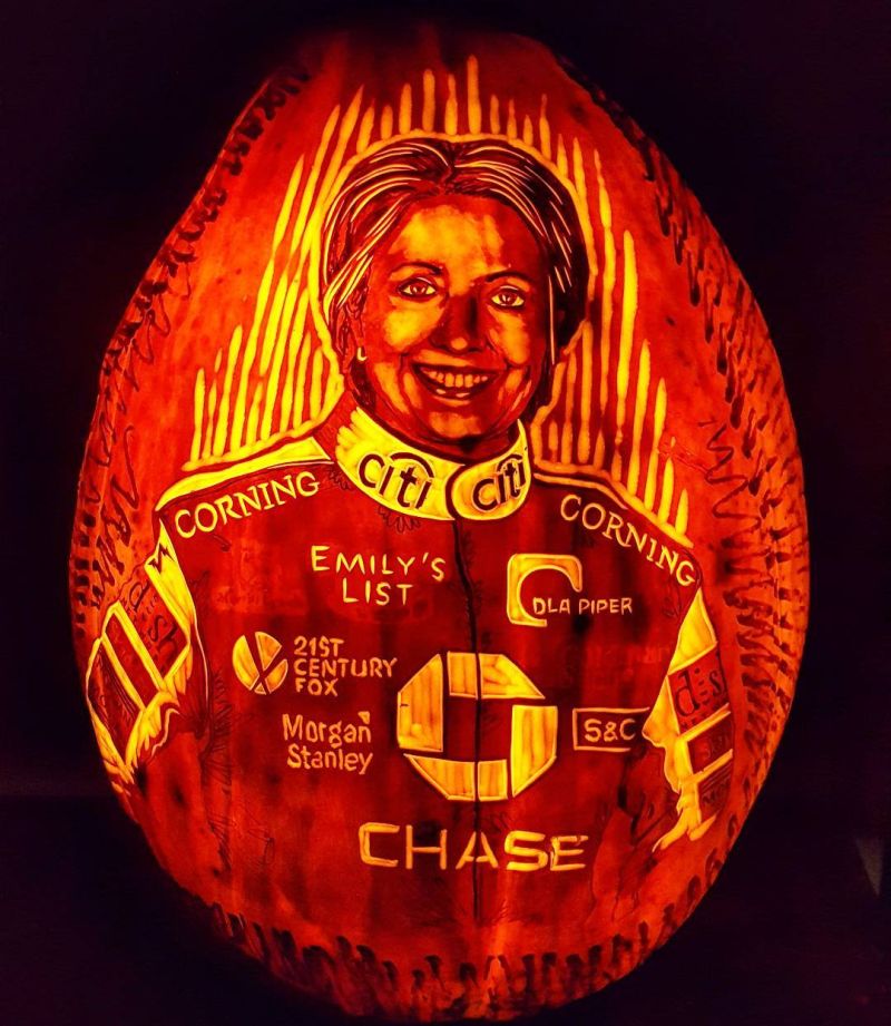 Political sarcasm through pumpkins only Hillary Clinton