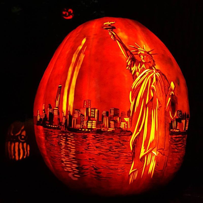 Pumpkin as a memorial of New York city