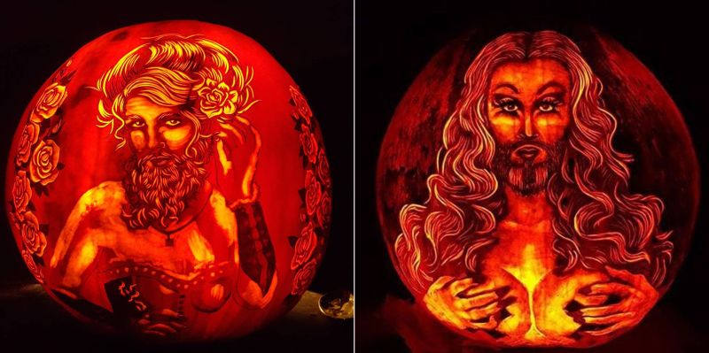 Both versions of bearded lady pumpkin
