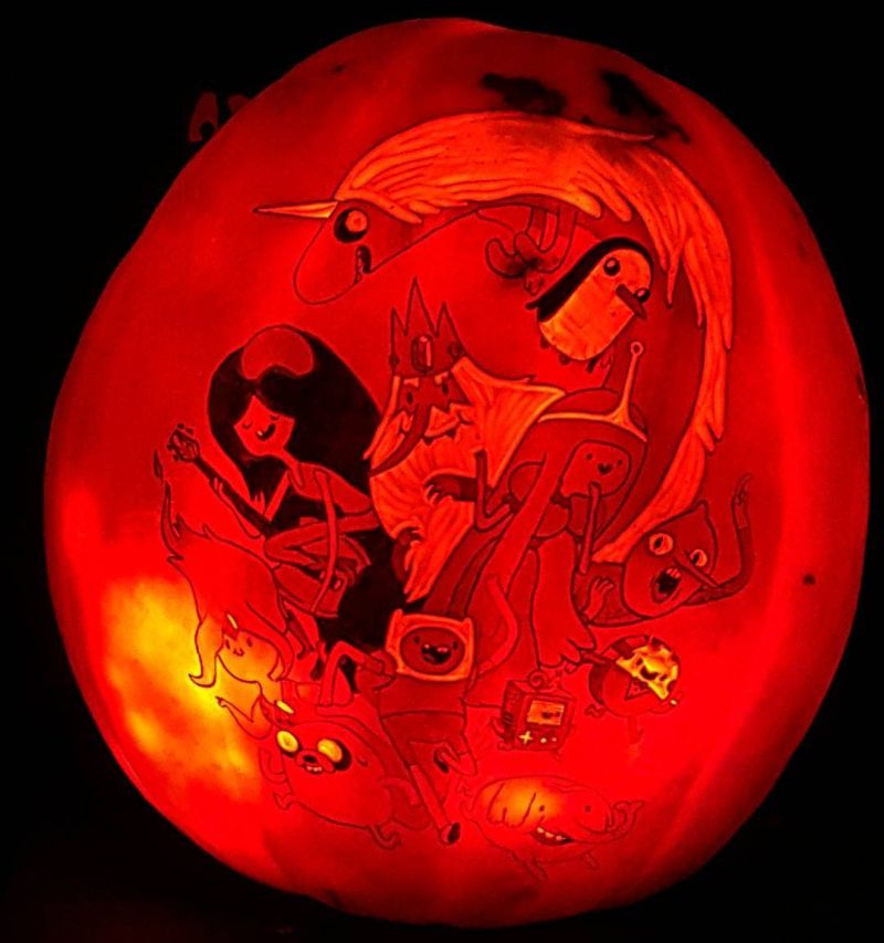 Adventure time pumpkin carving for kids