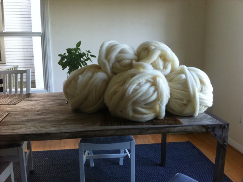Made from hundred percent natural unspun wool roving
