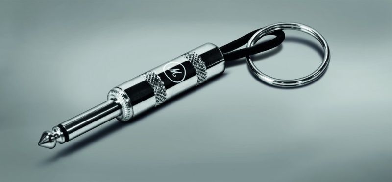 Four guitar-plug key chains for attaching keys
