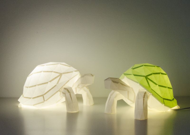Origami-inspired paper lamps
