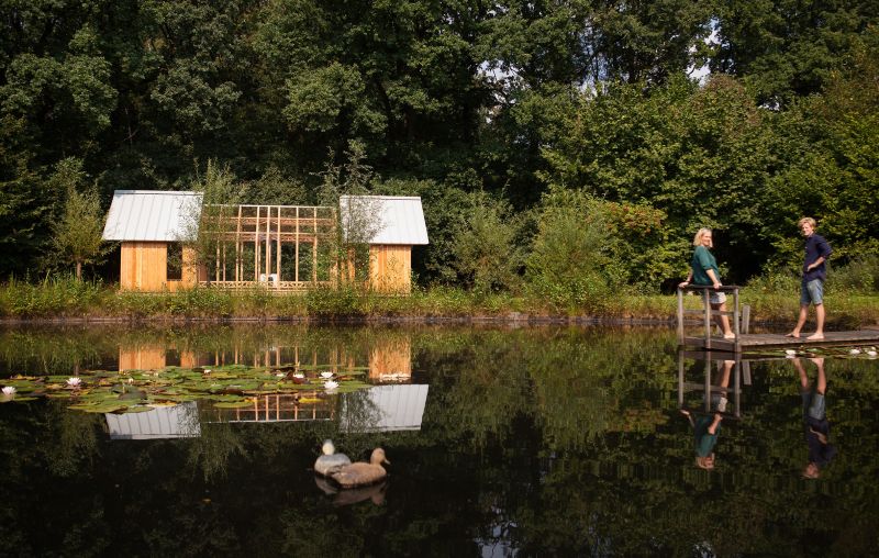 Located at a serene location in front of small pond
