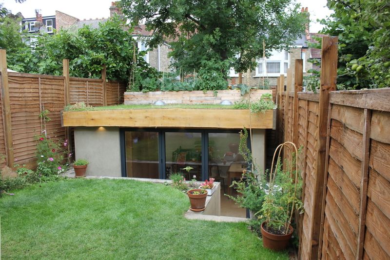 A rooftop garden in a office