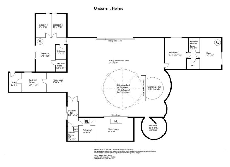 Floor plan of Underhill hobbit home