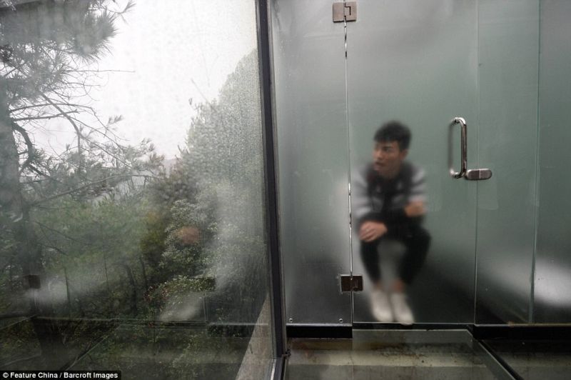World's first glass restroom in China