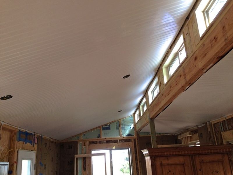 Beadboard ceiling