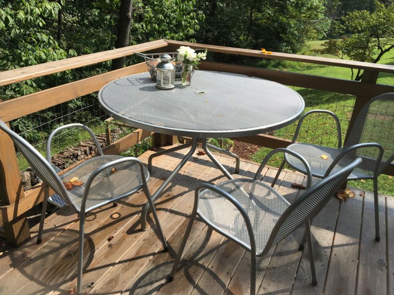Stylish dining set at the deck