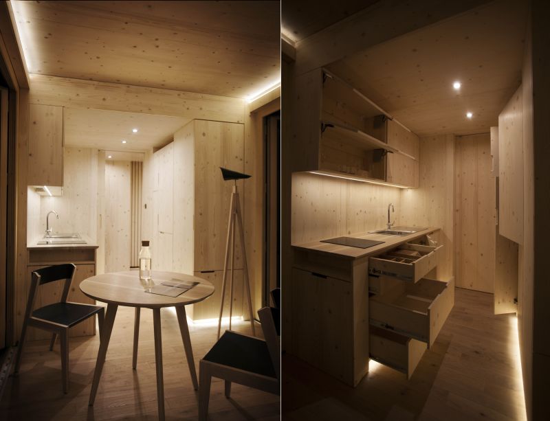 Custom furniture keeps the atmosphere simple and luxurious