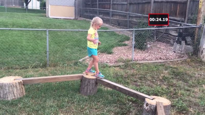 Wooden balance beam