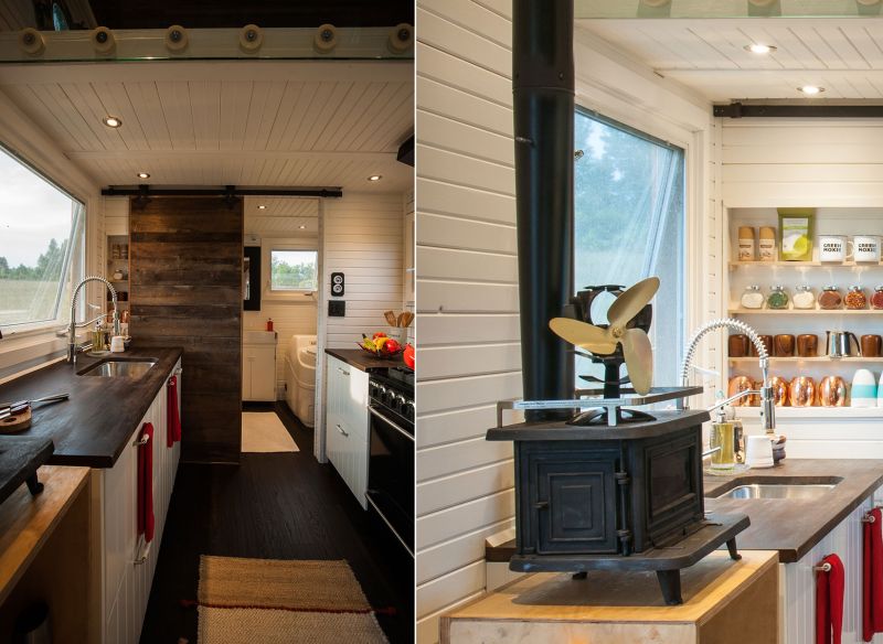 Complete kitchen with a large sink