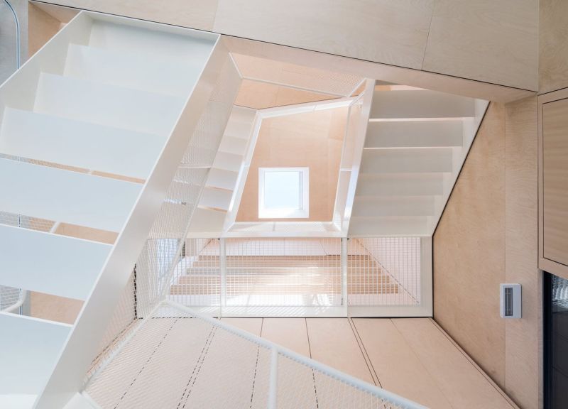 White staircases