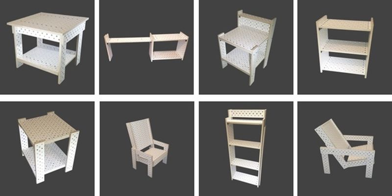 Build various furniture design from same components of the kit