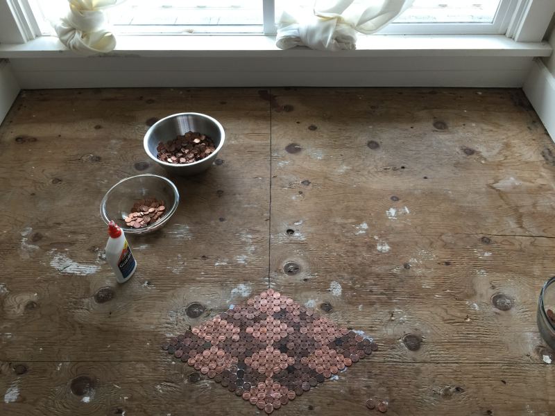 DIY penny floor by Tonya Stecyk