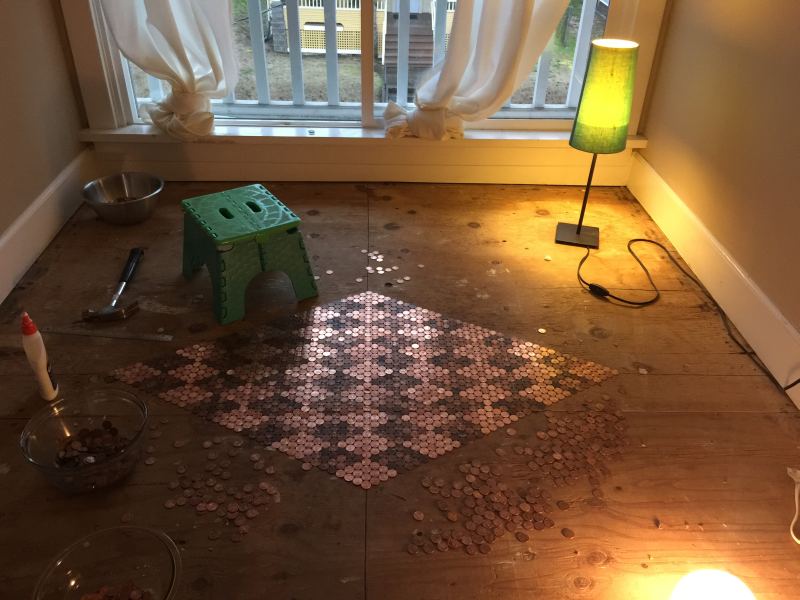 DIY Penny floor by Tonya Stecyk