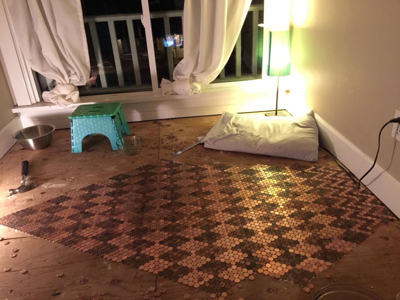 DIY penny floor by Tonya Stecyk