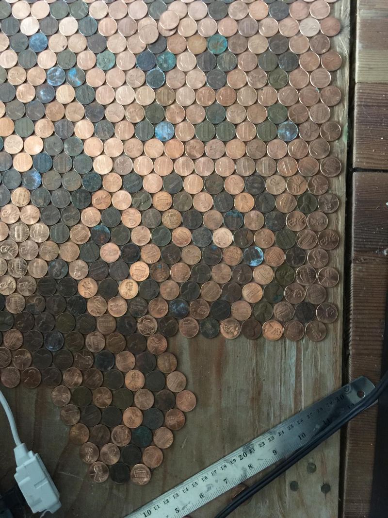 DIY penny floor by Tonya Stecyk