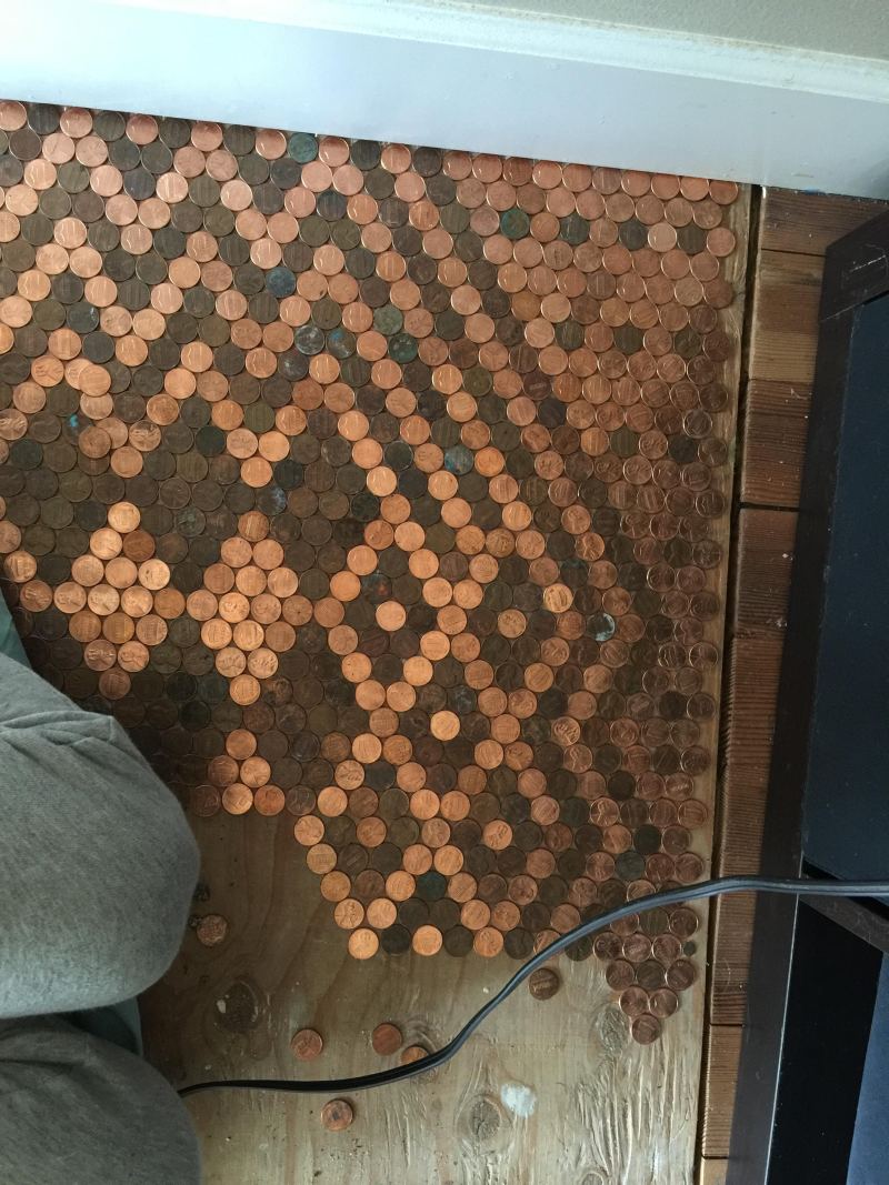 DIY penny floor by Tonya Stecyk