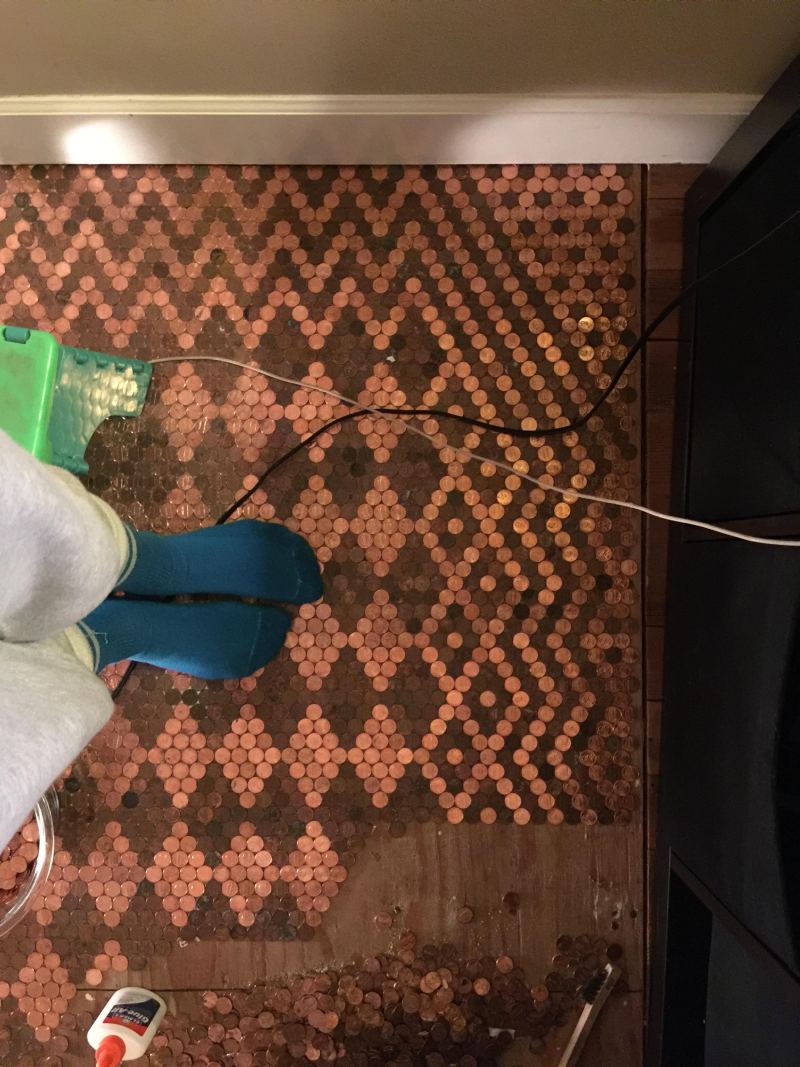 DIY penny floor by Tonya Stecyk