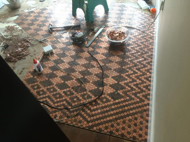 DIY penny floor by Tonya Stecyk