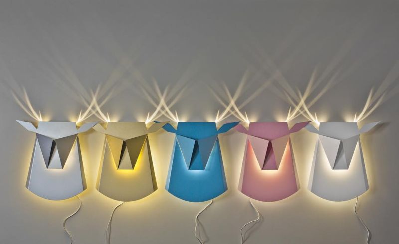 Deer Head lamp is available in various vibrant colors