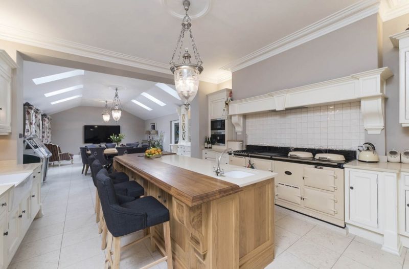Kitchen with rustic dining table