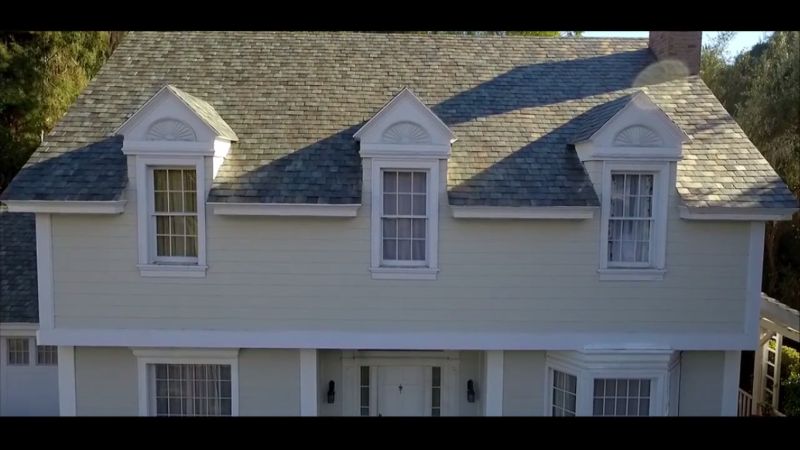 Slate glass tiles for German-styled roof