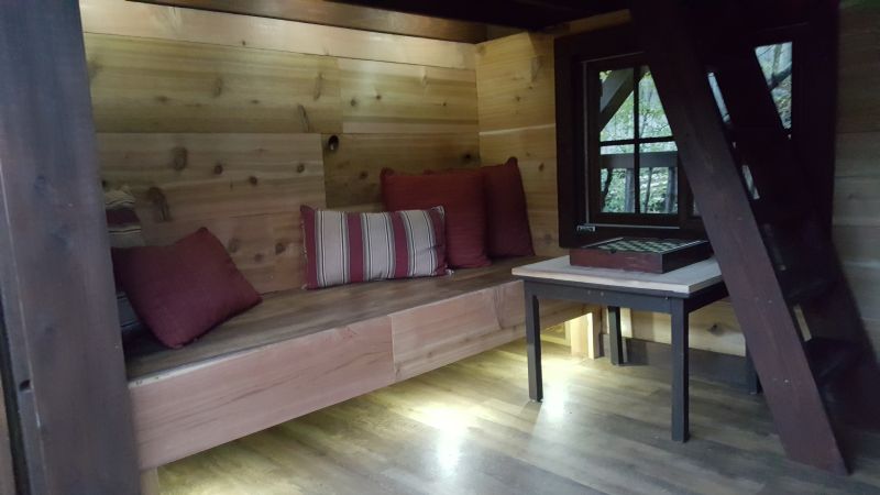 Rustic and comfortable wooden bench