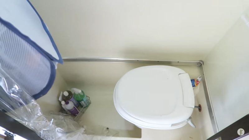 Toilet and shower are included in the van house