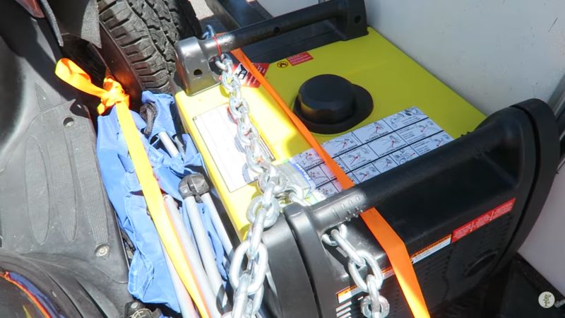 Generator mounted on the back