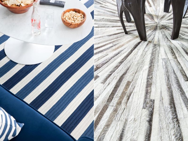 Knitted rug on seating and floors