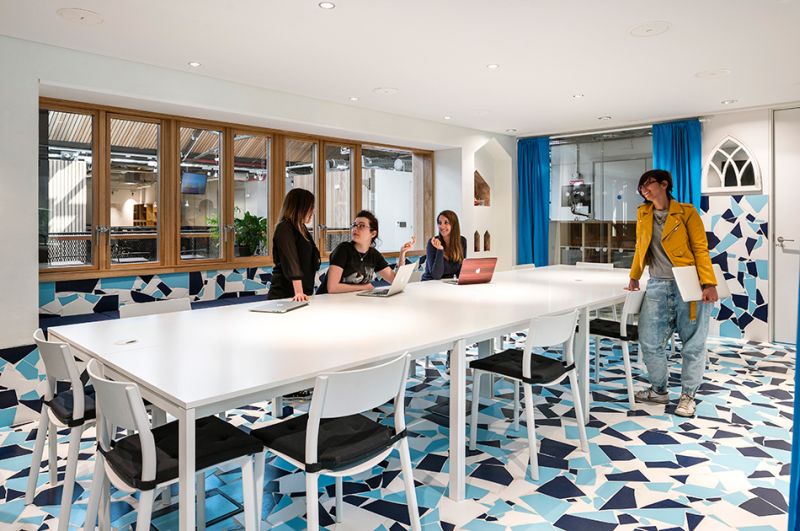 Communal desks replacing individual desks
