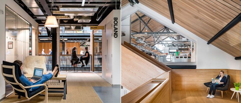 All cabins in office are designed as per 'Neighborhood' concept