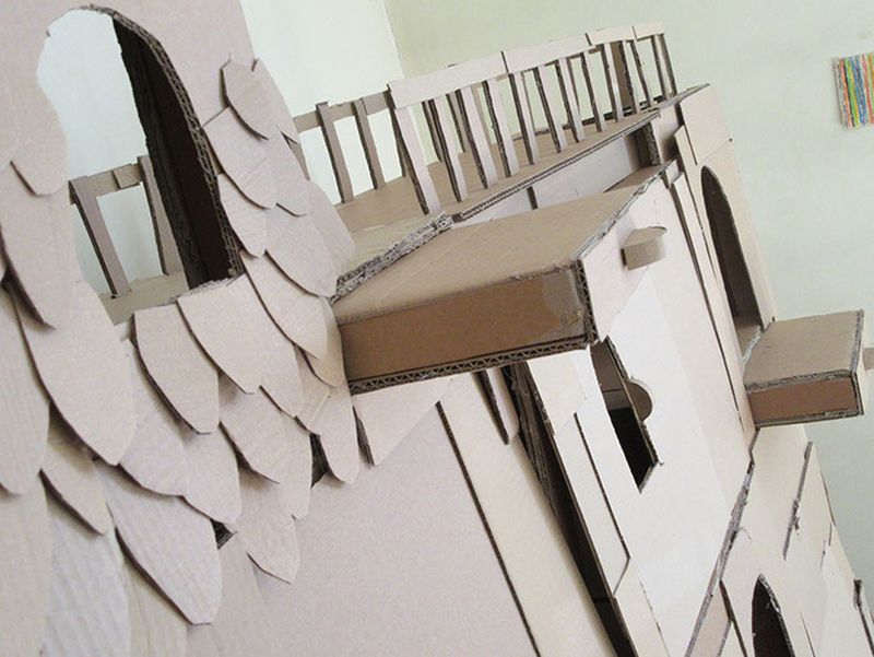 Cardboard cutouts attached in attractive patterns