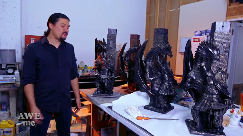 Black-colored sculptural legs for the DIY Dungeons and Dragons table