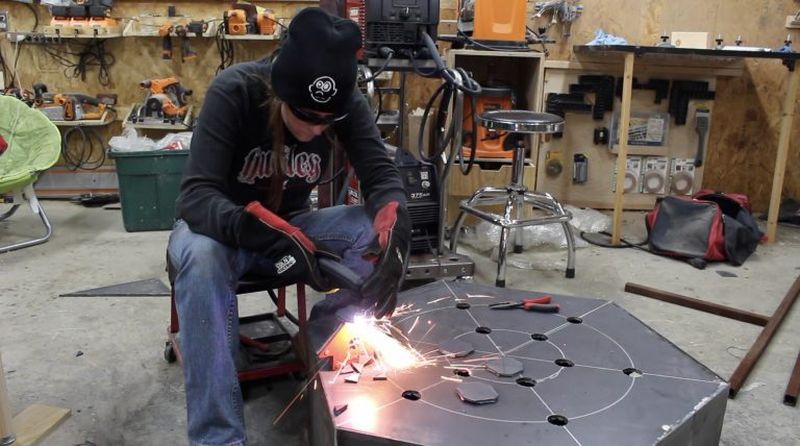 Cutting holes for the drainage