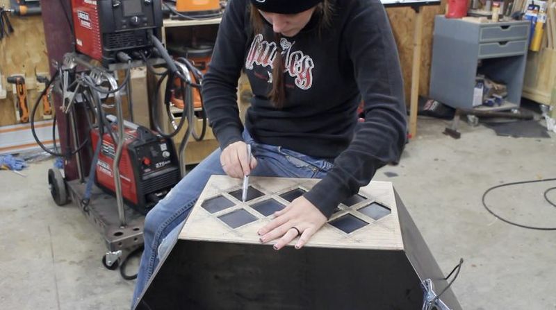 Custom-made wooden pattern helps in marking the pattern on metal sheets
