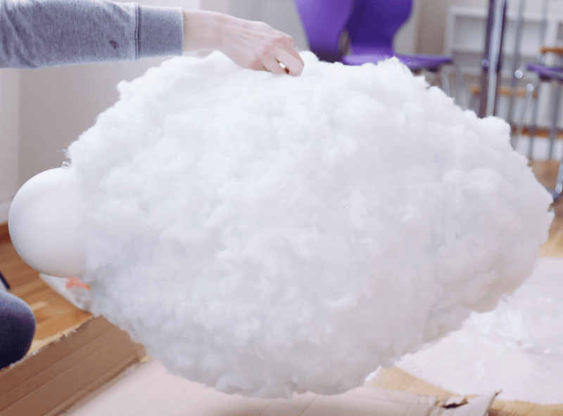 Ensure filliing all areas of the lamp with cotton wool