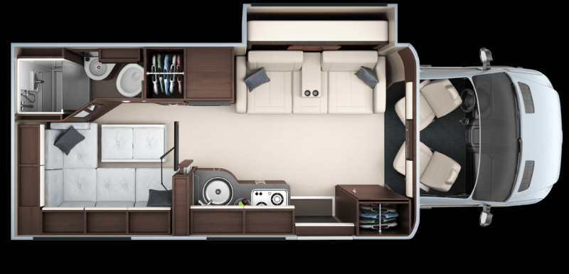 There are five floor plans available in Unity travel camper