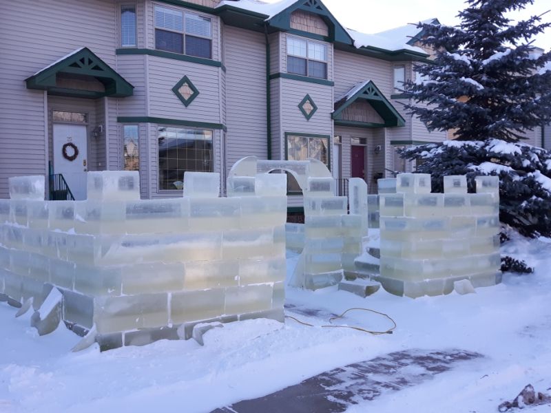 Alberta Dad Builds Playful Ice Castle In Front Yard For His Little