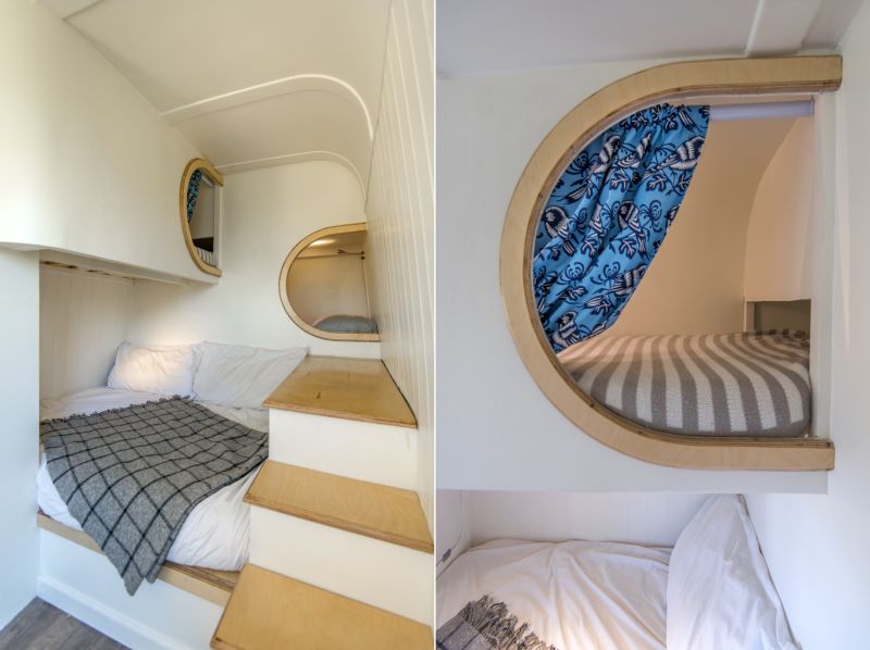 This camper van conversion accommodates a family of four