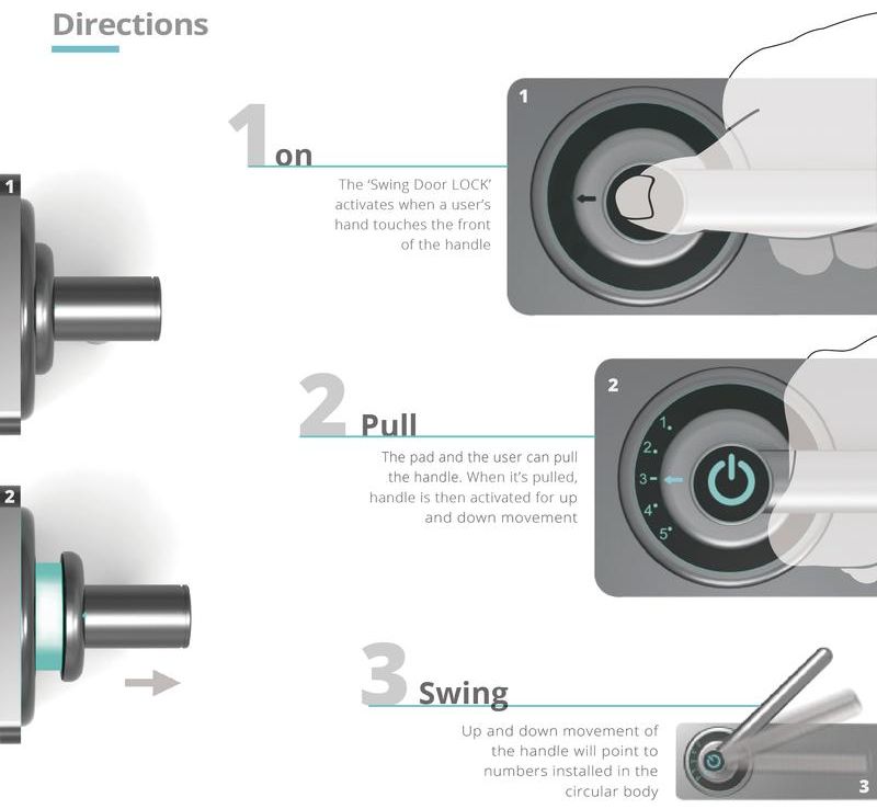 Swing Door Lock comes with blind-friendly mechanism