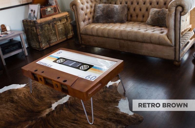 Taybles cassette tape coffee table brings back memories of the '80s